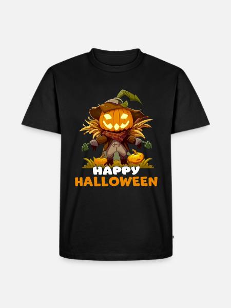 Joyeux Halloween citrouille épouvantail graphique - T-shirt Premium bio Homme - noir