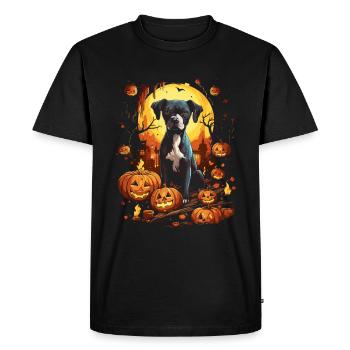 Halloween Dogs Fun Trick or Treat Spooky Dogs - Men's Premium Organic T-Shirt - black - Front - Nico (187cm)