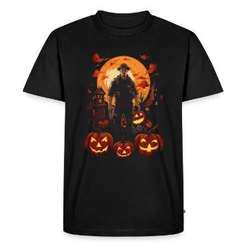Pompier zombie effrayant Halloween - T-shirt Premium bio Homme - noir - Devant - Nico (187cm)