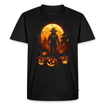 Pompier zombie effrayant Halloween - T-shirt Premium bio Homme - noir - Devant - Nico (187cm)