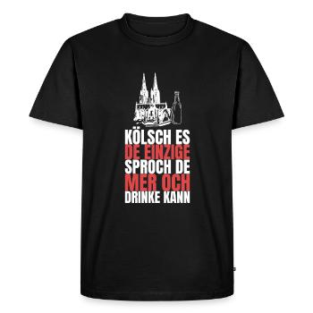 Lustiger Spruch Kölsch Bier - Kölscher Karneval - Männer Premium Bio T-Shirt - Schwarz - Vorne - Nico (187cm)