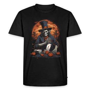 Spooky Poker Costume Halloween Bluff Zombie Poker - T-shirt Premium bio Homme - noir - Devant - Nico (187cm)