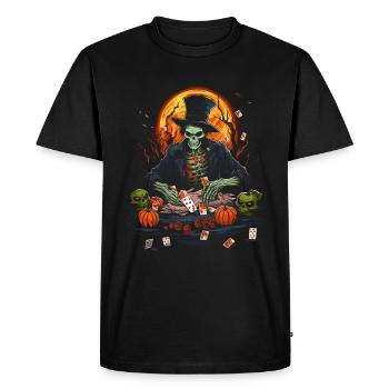Spooky Poker Costume Halloween Bluff Zombie Poker - T-shirt Premium bio Homme - noir - Devant - Nico (187cm)