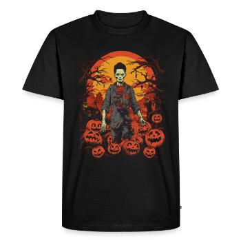 Creepy Korean Halloween Zombie - Men's Premium Organic T-Shirt - black - Front - Nico (187cm)