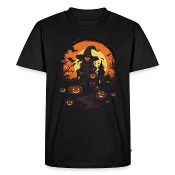 Witches' flight to scare Halloween witches - Men's Premium Organic T-Shirt - black - Front - Nico (187cm)