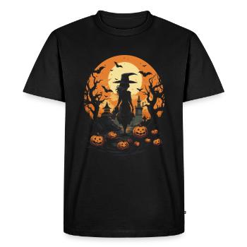 Witches' flight to scare Halloween witches - Men's Premium Organic T-Shirt - black - Front - Nico (187cm)