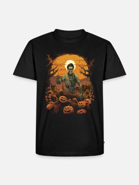 Creepy Korean Halloween Zombie - Men's Premium Organic T-Shirt - black