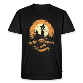 Witches' flight to scare Halloween witches - Men's Premium Organic T-Shirt - black - Front - Nico (187cm)