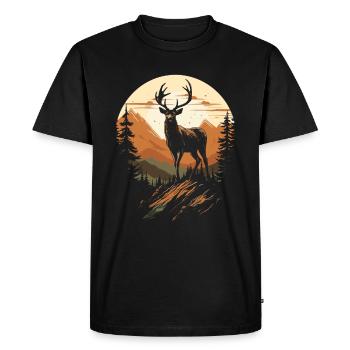 Prêt pour la saison de chasse Chasse au chevreuil pour les chasseurs - T-shirt Premium bio Homme - noir - Devant - Nico (187cm)