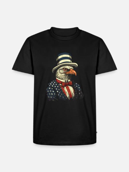 Thanksgiving American Pilgrim Turkey - Men's Premium Organic T-Shirt - black
