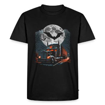 Creepy Halloween Semi Truck for Truck - Men's Premium Organic T-Shirt - black - Front - Nico (187cm)
