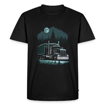 Chauffeur de camion de Noël Semi-remorque de Noël - T-shirt Premium bio Homme - noir - Devant - Nico (187cm)