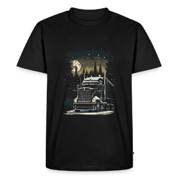 Christmas Truck Driver Christmas Semi Truck - Men's Premium Organic T-Shirt - black - Front - Nico (187cm)