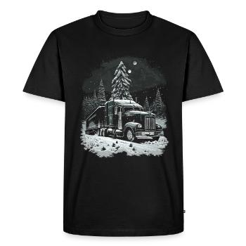 Christmas Truck Driver Christmas Semi Truck - Men's Premium Organic T-Shirt - black - Front - Nico (187cm)