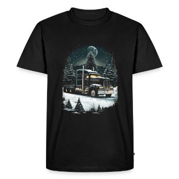 Christmas Truck Driver Christmas Semi Truck - Men's Premium Organic T-Shirt - black - Front - Nico (187cm)