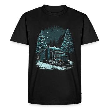 Chauffeur de camion de Noël Semi-remorque de Noël - T-shirt Premium bio Homme - noir - Devant - Nico (187cm)