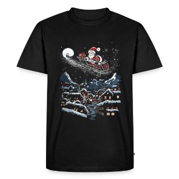 L’art moderne rencontre le Père Noël de Noël - T-shirt Premium bio Homme - noir - Devant - Nico (187cm)