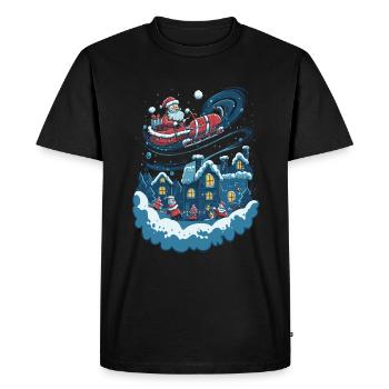 L’art moderne rencontre le Père Noël de Noël - T-shirt Premium bio Homme - noir - Devant - Nico (187cm)
