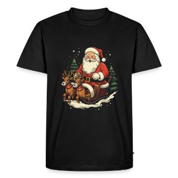 Répandez la joie de Noël avec le Père Noël - T-shirt Premium bio Homme - noir - Devant - Nico (187cm)