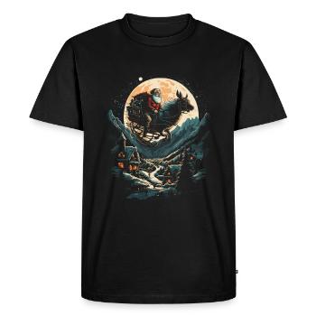 La fantaisie rencontre la fête du Père Noël avec un traîneau - T-shirt Premium bio Homme - noir - Devant - Nico (187cm)