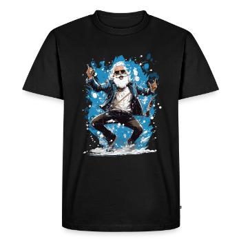 Plaisir de Noël: Père Noël ivre - T-shirt Premium bio Homme - noir - Devant - Nico (187cm)
