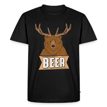 Beer Bear Beer Fans Animal Lovers Nature Beer Forest - Men's Premium Organic T-Shirt - black - Front - Nico (187cm)