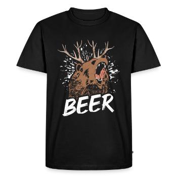 Beer Bear Beer Fans Animal Lover Nature Beer Walls - Men's Premium Organic T-Shirt - black - Front - Nico (187cm)