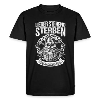 Mieux vaut mourir debout que de vivre à genoux Punk Rock - T-shirt Premium bio Homme - noir - Devant - Nico (187cm)