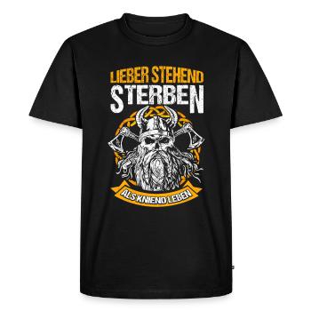 Mieux vaut mourir debout que vivre à genoux Rocker Bik - T-shirt Premium bio Homme - noir - Devant - Nico (187cm)