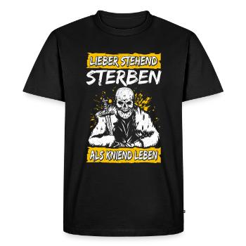 Mieux vaut mourir debout que de vivre à genoux tattoo deu - T-shirt Premium bio Homme - noir - Devant - Nico (187cm)
