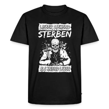 Mieux vaut mourir debout que de vivre à genoux Punk Rock - T-shirt Premium bio Homme - noir - Devant - Nico (187cm)