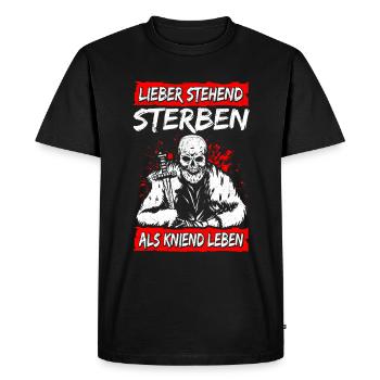 Mieux vaut mourir debout que vivre à genoux Rocker Bik - T-shirt Premium bio Homme - noir - Devant - Nico (187cm)