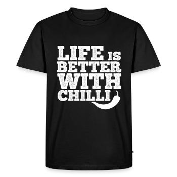 La vie est plus belle avec le piment pepperoni jalapeno schar - T-shirt Premium bio Homme - noir - Devant - Nico (187cm)