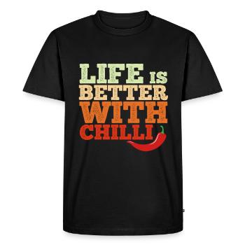 La vie est meilleure avec le piment, le pepperoni, le jalapeño, l’épinette - T-shirt Premium bio Homme - noir - Devant - Nico (187cm)