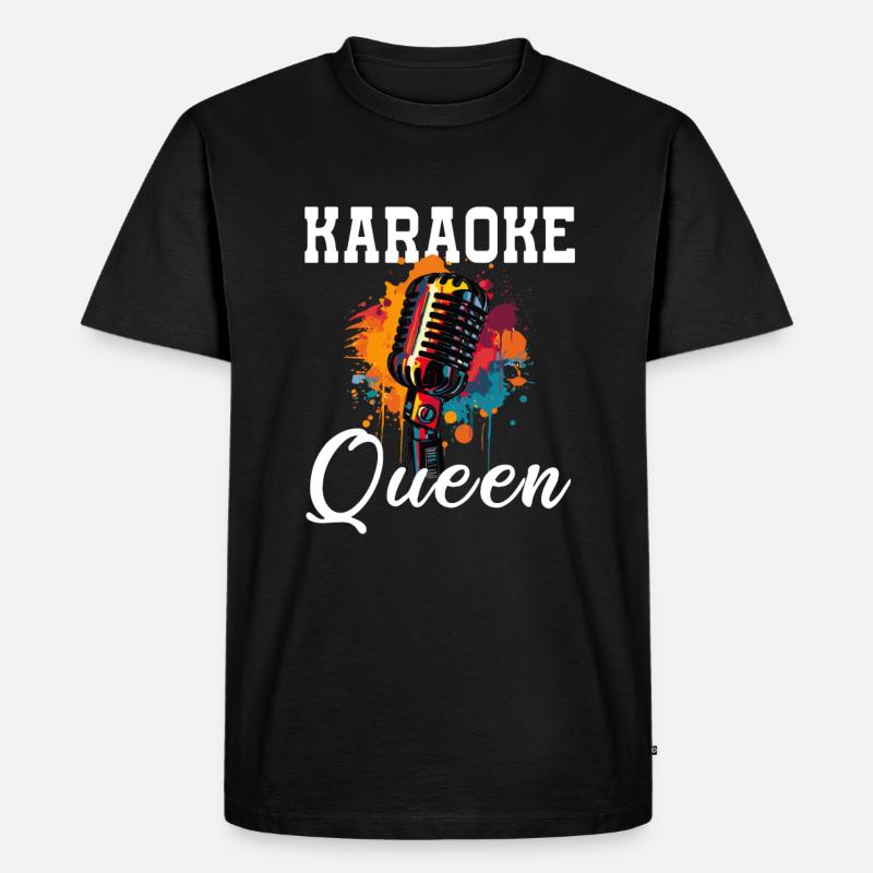 Karaoke Queen - Männer Premium Bio T-Shirt - Schwarz
