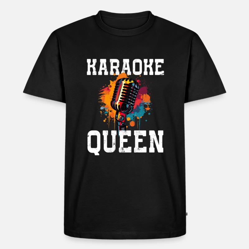 Karaoke Queen - Männer Premium Bio T-Shirt - Schwarz