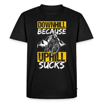 Descente parce que la montée aspire les vélos VTT Ber - T-shirt Premium bio Homme - noir - Devant - Nico (187cm)