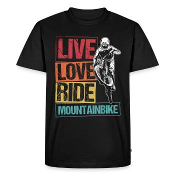 MTB Mountain Bike Bike Bike Fans Wheel MTB Biker M - Men's Premium Organic T-Shirt - black - Front - Nico (187cm)