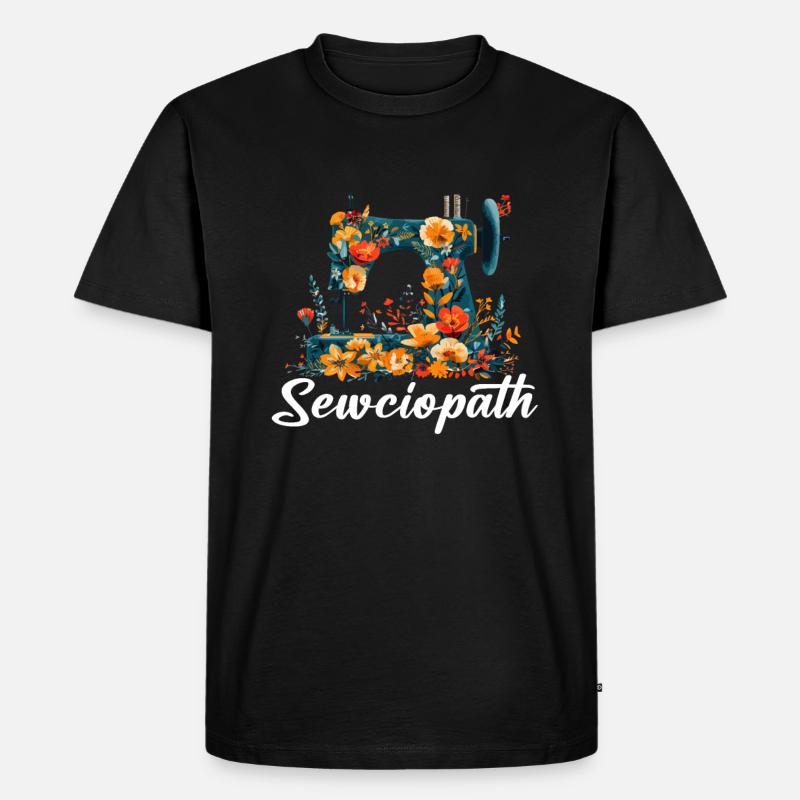 Sewciopath, Quilting sewing - Männer Premium Bio T-Shirt - Schwarz