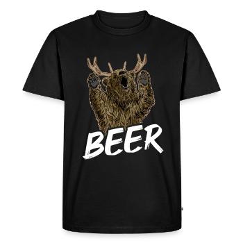 Beer Bear Beer Fans Animal Lovers Nature Arbenteure - Men's Premium Organic T-Shirt - black - Front - Nico (187cm)