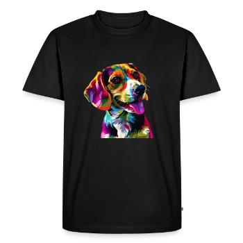 beagle Beagle coloré - T-shirt Premium bio Homme - noir - Devant - Nico (187cm)