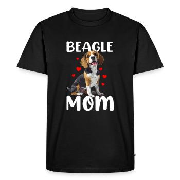 beagle mom beagle - Men's Premium Organic T-Shirt - black - Front - Nico (187cm)