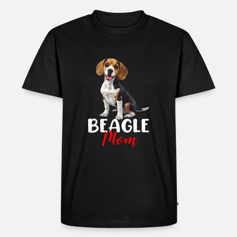 beagle mom beagle - Männer Premium Bio T-Shirt - Schwarz