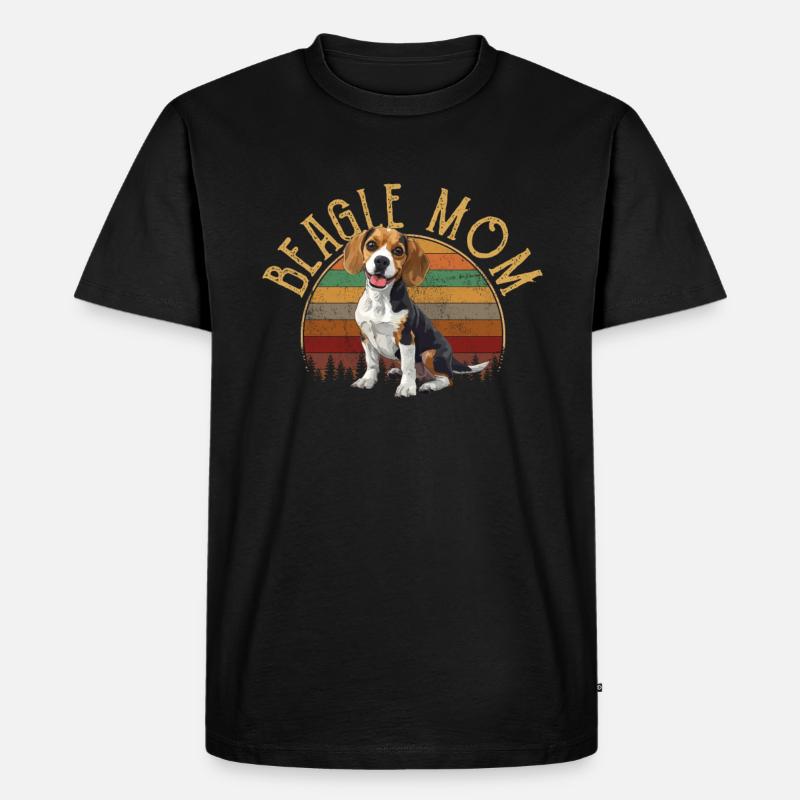 beagle mom beagle - Männer Premium Bio T-Shirt - Schwarz