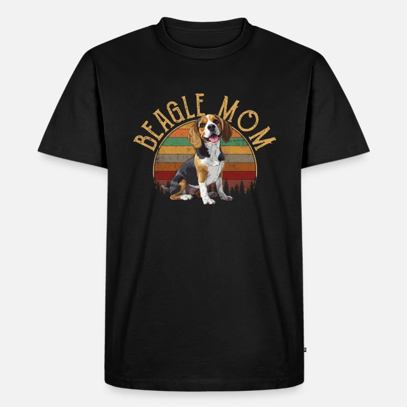 beagle mom beagle - Männer Premium Bio T-Shirt - Schwarz
