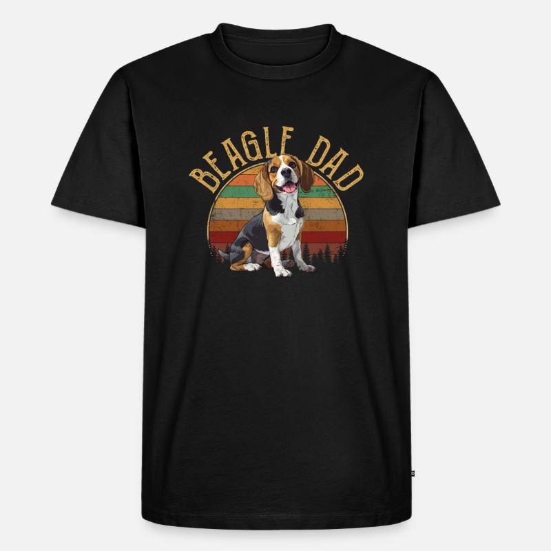 beagle dad beagle - Männer Premium Bio T-Shirt - Schwarz
