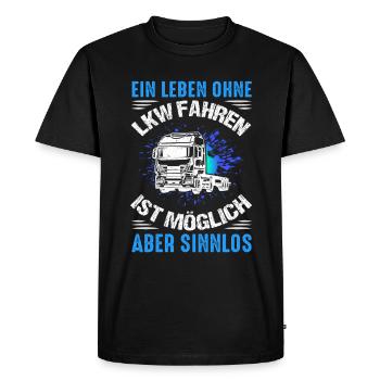 Conduire une vie sans camion, c’est possible, mais ça ne sert à rien - T-shirt Premium bio Homme - noir - Devant - Nico (187cm)