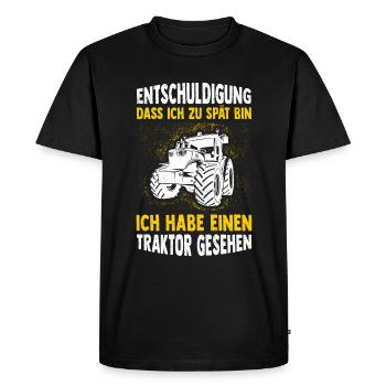 Sorry I'm late, I've got tract - Men's Premium Organic T-Shirt - black - Front - Nico (187cm)