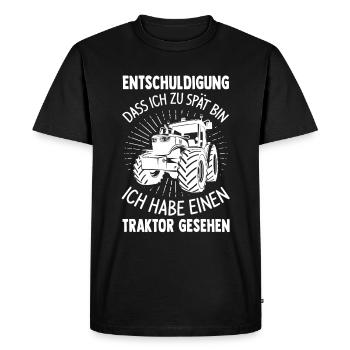 Sorry I'm late, I've got tract - Men's Premium Organic T-Shirt - black - Front - Nico (187cm)