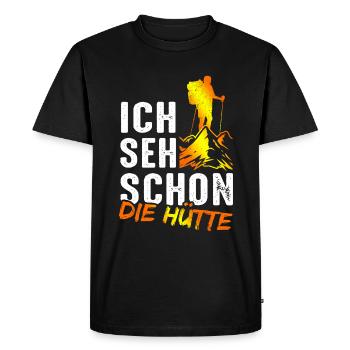 Mountain Hut Mountaineer Climbing Alps Hiking Mountains - Men's Premium Organic T-Shirt - black - Front - Nico (187cm)